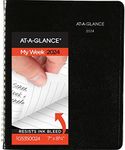 AT-A-GLANCE 2024 Weekly Planner, DayMinder, Block-Style, 7" x 8-3/4", Medium, Faux Leather, Black (G5350024)