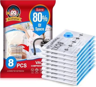 BoxLegend Space Saver Bags, Vacuum Storage Bags (8 x Jumbo), Vacuum Compression Bags for Comforters Blankets Clothes Pillows Travel