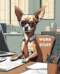 Chihuahua office notepad | work stuff notebook: funny dog journal | 110 pages, ruled, 7.5"x9.25"