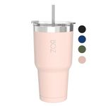 BOZ Tumbler - Tumbler with Lid and Straw - Insulated Tumblers - Cups with Lid and Straw - Stainless Steel Tumbler - Perfect for Hot and Cold Drinks - BPA Free (Pink)