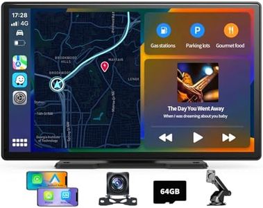 Wireless Apple Carplay& Android Auto, 9'' Portable Apple Carplay Car Stereo with 1080P Backup Camera, Voice Control/Navigation/BT/Phone Mirroring