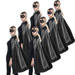 Kidsfere Superhero Capes and Masks for Teenagers Adults Men Women Team Building Dress Up Party Cape Halloween Costume 7 Pack (Black)