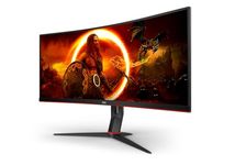 AOC Gaming CU34G2XP - 34 Inch WQHD Curved Monitor, VA, 180Hz, 1ms GtG, HDR400, Height Adjust, Game Mode, Speakers (3440 x 1440, 400 cd/m HDMI 2.0 / DP 1.4)