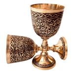 Vintage Chalice Medieval Goblet | 1x Solid Brass Red Wine Glass Cups of Royal King Arthur - Renaissance, Birthday Gifts Christmas Wedding Anniversary Novelty Ceremonial Drinkware (Czar Goblet)