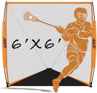 MR Portable Lacrosse Goal w/Ball Return System, 6’x6’ Lacrosse Net for Backyard, Lax Net Fully Flexible w/Ball Returner, Portable Lacrosse Indoor Outdoor Practice Goal Net for Shooting