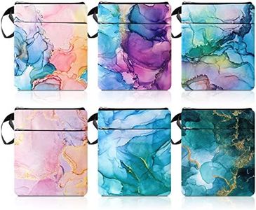 6 Pcs Book Sleeve with Zipper Book Covers for Paperbacks, Book Protector Hardcover Marble Printed Pouch Bags for Book Lovers Teacher Student Gifts, Medium 11 x 8.7 Inch (Quicksand with Glitter)