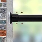 Refrze Room Divider Shower Curtain Rod, Premium Windows Curtain Rods,No Drilling,Adjustable Bathroom Stall Tension Pole-Black 43-83Inch