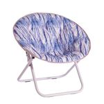 Urban Shop Faux Fur with Holographic Trim Foldable Saucer Chair, Purple Shibori