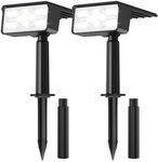 NATPOW Solar Garden Spot Lights, Solar Spot Lights Outdoor 6000K, Auto On/Off Solar Uplighters, IP65 Waterproof Outdoor Security Lights for Patio,Driveway,Tree(2 Packs)