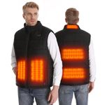 day wolf Heated Vest for Men Women with 7.4V 5000mAh Battery Pack, Heated Vest for Winter Commuting, Working, Hunting, Black, Large