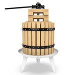 SQUEEZE master Fruit Press-3.17 Gallon/12L-Solid Wood Basket Wine Press-Vintage traditional juicer-6 Press Wooden Blocks-Pole Handle Bar for Juice,Wine,Cider-1 free filter bag included