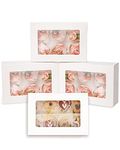 qiqee White 6 Cupcake Boxes with Window 30 Packs Cupcake Box 9"x6.1"x3.3" Bakery Boxes for Cupcakes Carrier, Cupcake Containers