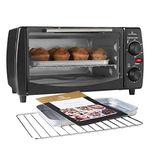 MisterChef 10 Litre Electric Portable Table Top Mini Oven, Temperatures up to 250°C, 30 minute Timer Auto Shut Off, 800W, Black - Free 2 Year Warranty, Free Recipe Booklet