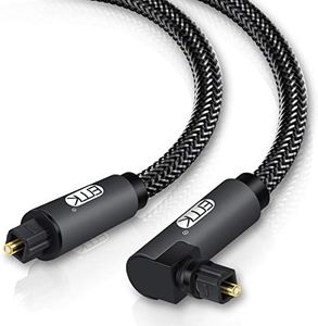 EMK 90 Degree Optical Cable 360 Degree Free-Rotating Fiber Optic Cable Toslink Male to Male Cable for Home Theater, Soundbar, Gaming Console, Speaker