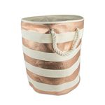 DII Collapsible Laundry Hamper/Storage Basket, Stripe Woven Paper, Copper Stripe, Large