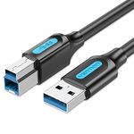 VENTION Printer Cable 2m USB 3.0 Type A Male to B Male Lead Scanner Cord USB Printer Cable Compatible with HP/Epson/Dell/Canon/Lexmark/Xerox/Brother/Samsung etc.