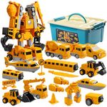 CLIUNT Constructo Modular Transforming Toy Set, 35pcs Magnetic Transformers Engineering Car Toys, Transformer Robot Car Toy, Transformer Magnetic Robot Toy Gifts for Boys Girls Kids Ages 3+