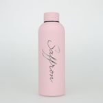 cribstar Personalised Engraved Insulated Water Bottle | Stainless Steel Water Bottle | Double Walled Drink Bottle Keeps 12 Hours Hot & 24 Hours Cold 500ML | Vaccum Flask (Dusty Pink)