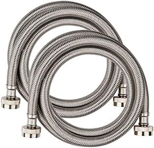 (Pack of 2) EFIELD Premium Stainless Steel Washing Machine Hoses, Burst Proof for Hot and Cold Water Supply Lines, 5 Feet, PVC Core with Braided Stainless Steel