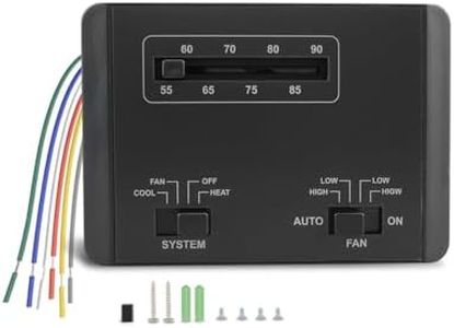 7330F3852 RV Air Conditioner Thermostat, Black, Single Stage Heating/Cooling Control, Compatible with Coleman Mach Series