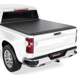 XTWEEX Soft Roll Up Truck Bed Tonneau Cover Fits for 2015-2022 Chevrolet Colorado/GMC Canyon with Side Rail Fleetside 6'2" Bed Black