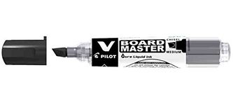 Pilot V Board Master Whiteboard Markers Chisel Set of 3Rechargeable Black