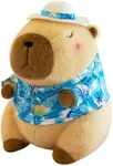 Ditucu Capybara Plush Wear Hawaiian Style Shirt Cute Capibara Stuffed Animals Plushies Toys Gifts for Kids Blue 9.4 inch