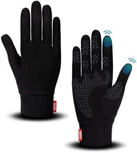 Aegend Running Gloves Women Men Touch Screen Cycling Sports Mittens Liners Warm Gloves, Black, Medium