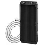 DIYhz Water Cooling Computer Radiator, 12 Pipe Aluminum Heat Exchanger Liquid Cooling Radiator Heat Sink 240mm for CPU PC Laser Water Cool System DC12V Black with Tube