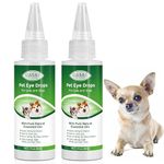 Cat & Dog Eye Drops 2 Bottle,Relieve Red Eyes & Allergy Symptoms & Relieve Eye Inflammation Infect for Acute or Seasonal Dry Eyes,Eye Wash Drops，Gentle Formula for Dirt Crust & Discharge Remover