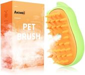 Anowbo Cat Steam Brush for Shedding Rechargeable Steamy Cat Brush Self Cleaning 3in1 Cat Hair Brush with 2Gears Cat Grooming Brush for Long and Short Hair of Cat and Dog-Green