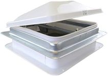 classAcustoms 14" Non-Powered RV Roof Vent with White Wedge Style Lid 3" Garnish Ring and Plastic Crank Handle | 71111A-3G