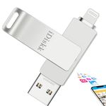 iDiskk Apple Certified 512GB Lightning USB Flash Drive for iPhone Photo Stick?Work with All iPhone Series?,Memory Stick Photo External Storage for iPhone iPad, MacBook and PC,Touch ID Encryption