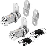 Sissinda Cam Lock RV Storage Locks Keyed Alike,1-1/8" Fits on 7/8" Max Door Thickness, RV Locks for Compartment Door, Camper, Trailer, Cabinet Locks with Keys(1-1/8 Inch 2Pack)
