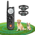 Htcuto Wireless Dog Fence for 2 Dogs, 6100 Ft Electric Dog Fence with Remote Control, 365 Day Battery Rechargeable Pet Fence System, IPX7 Water Resistant, Vibrate/Beep/Shock Modes for All Breeds.