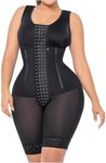 MARIAE RA001 Fajas Colombianas Knee Length Bodysuit Daily Use Shapewear Girdle Black 5XL