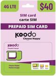 Koodo Mobile 4G LTE Prepaid 40$ SIM