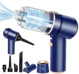 Honlibey 8Kpa Mini Handheld Vacuum Cleaner, 120W High Power Cordless Keyboard Vacuum, 2-in-1 Desk Vacuum & Air Duster with LED Light & Multi-Nozzles for Car, Computer, Sewing Machine