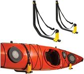 Suspenz Deluxe Kayak Canoe SUP Storage Rack, Adjustable Wall Hangers/Hooks, Indoor & Outdoor Use, Safety Straps, Stores Boats Up to 125 lbs (11-0111)