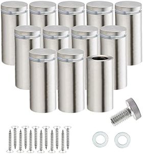 RuoFeng Stainless Steel Wall Mount Glass Standoff Holder Screw Nails Advertising Nails 12 Pcs (19x70mm)