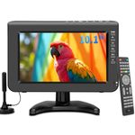 ZOSHING 10.1inch Small Portable TV with Digital DVB-T2,720P Screen for USB,Freeview,H.265,DC/12Volt IN,HDMI,AV input,for Mini Bedroom,Camping,Kitchen,Caravan