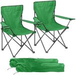 ZOPPER Camping Chair Set of 2 - Green Portable Folding Chair with Cup Holder Compact & Lightweight Garden and Other Occasional Outdoor Use Ideal for Caravan trips, BBQs, Beach, Picnic, and Travelling