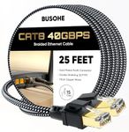 Cat 8 Ethernet Cable 25FT, BUSOHE 4