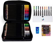 ColorIt 72 Colored Pencils for Artists - Art Supplies for Adult Coloring, Drawing, and Sketching - Includes Travel Case, Pencil Sharpener, Pencil Holder, and Gift Box