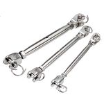 Stainless Steel Turnbuckle, BE-TOOL M16 Stainless Steel Closed Body Jaw Turnbuckle Rigging Screw Jaw for Adjusting Tension On Ropes, Cables And Lines