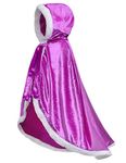 Party Chili Fur Princess Hooded Cape Cloaks Costume for Girls Dress Up, Purple, 2-3 Years