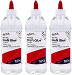 Mont Marte Signature Clear PVA Craft Glue 500g (17.63oz) - 3 Pack, Suitable for Paper, Card and Fabric Product Description