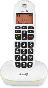 Doro PhoneEasy 100W Cordless Phone – Amplified Sound, Big Buttons, White