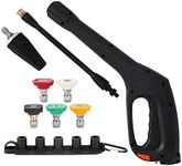 Tool Daily Pressure Washer Gun with Replacement Wand, Turbo Nozzle & 5 Spray Nozzle Tips, Compatible with Some Portland Husky Black Decker Ford Pulsar ShopForce Taskforce Powerwasher Power Washer