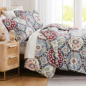 Southshore Fine Living Inc. Oversized California King Duvet Cover Set Premium Patchwork DesignDuvet Comforter Cover with Zipper Closure, Includes 1 King Duvet and 2 Matching Shams, Kilim Multi-Colored